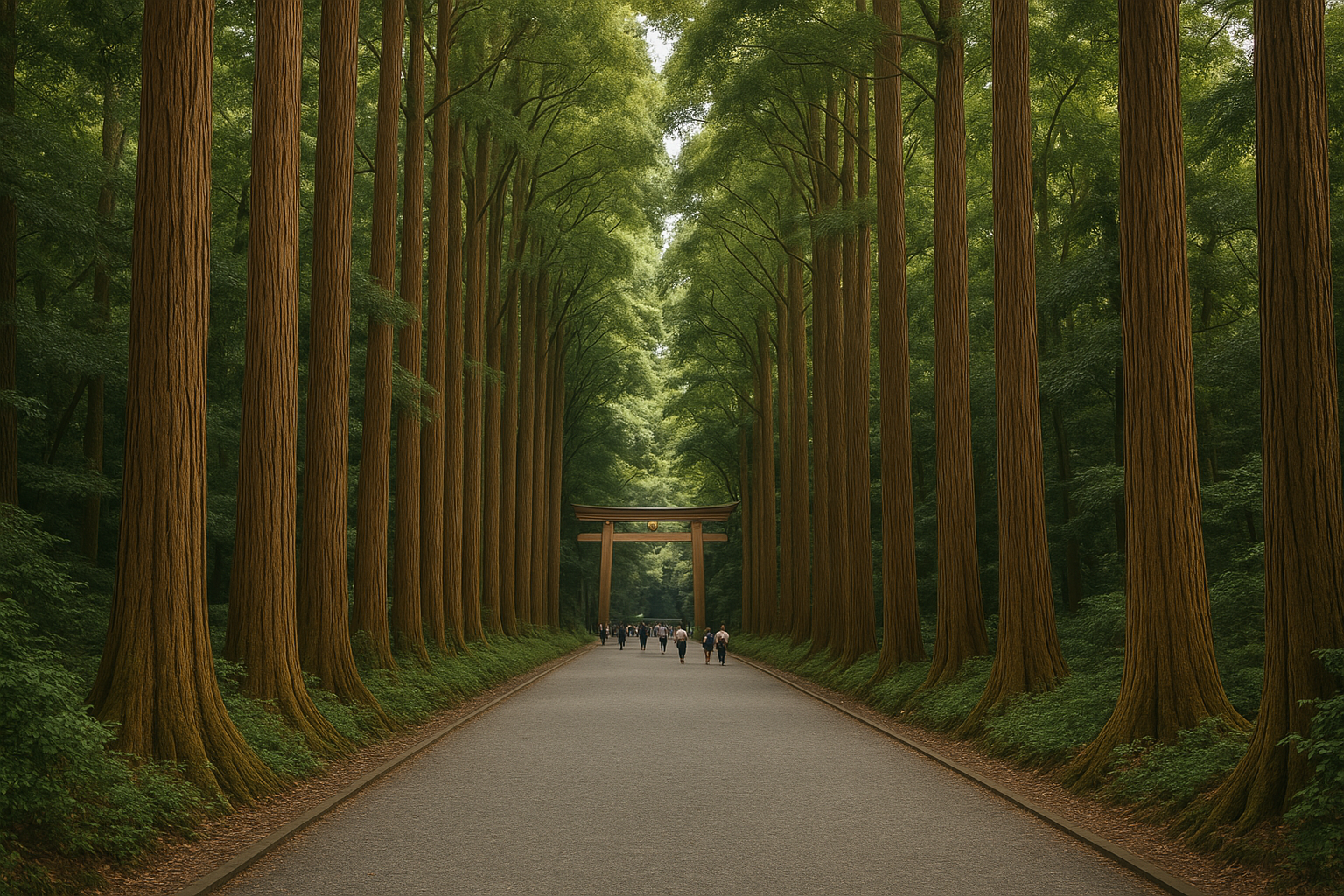 Cedar-lined approach to Meiji Jingu